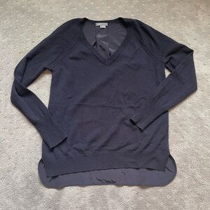 Vince V-Neck Mixed Media Sweater Size Small